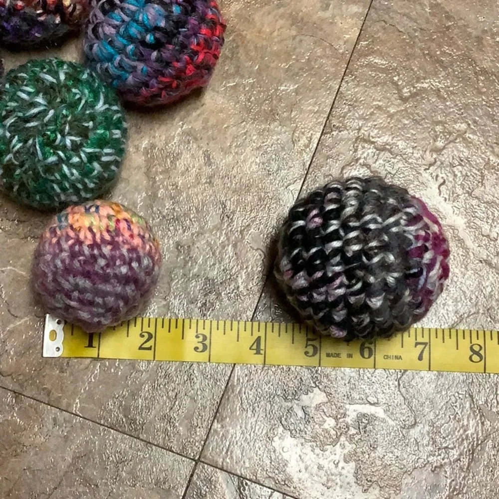 (3) Crocheted scrap balls